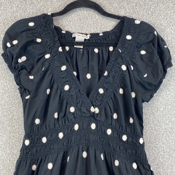 Cute Options boho milkmaid midi dress made in India L dot embroidered cotton - Picture 2 of 12